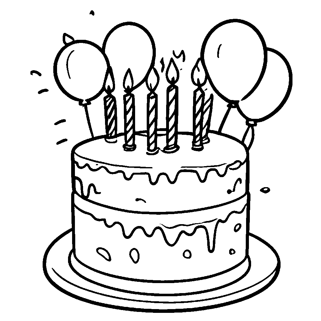 Birthday Party coloring page printable for kids