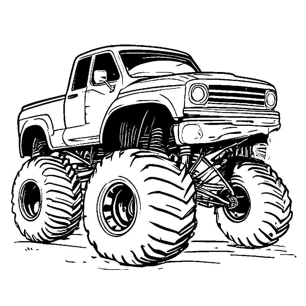 Truck & Car coloring page printable for kids